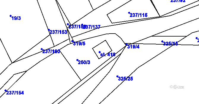 Parcela st. 418 v KÚ Sedlec u Starého Plzence, Katastrální mapa