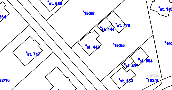 Parcela st. 443 v KÚ Sedlec u Starého Plzence, Katastrální mapa