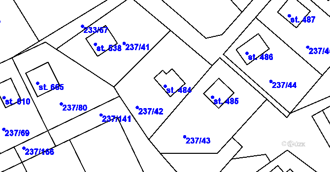 Parcela st. 484 v KÚ Sedlec u Starého Plzence, Katastrální mapa