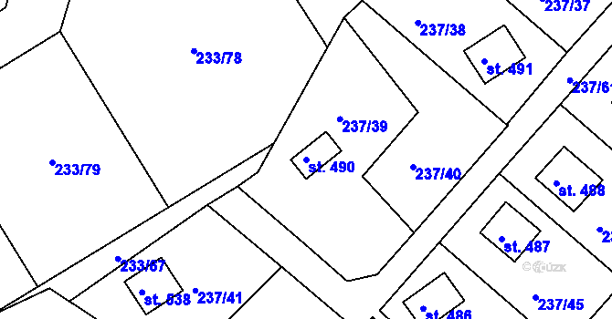 Parcela st. 490 v KÚ Sedlec u Starého Plzence, Katastrální mapa