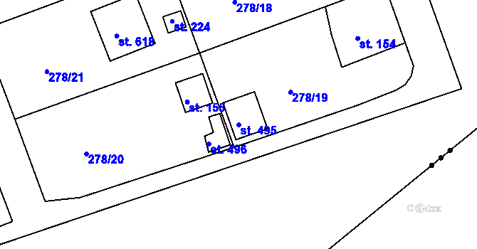 Parcela st. 495 v KÚ Sedlec u Starého Plzence, Katastrální mapa