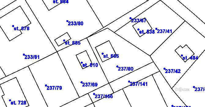 Parcela st. 665 v KÚ Sedlec u Starého Plzence, Katastrální mapa