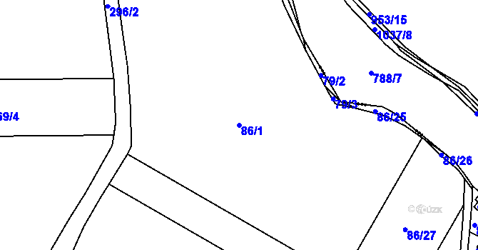 Parcela st. 86/1 v KÚ Sedlec u Starého Plzence, Katastrální mapa
