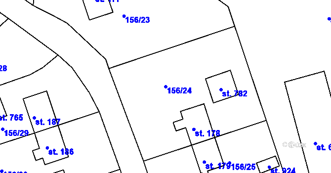 Parcela st. 156/24 v KÚ Sedlec u Starého Plzence, Katastrální mapa