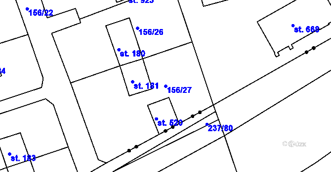 Parcela st. 156/27 v KÚ Sedlec u Starého Plzence, Katastrální mapa