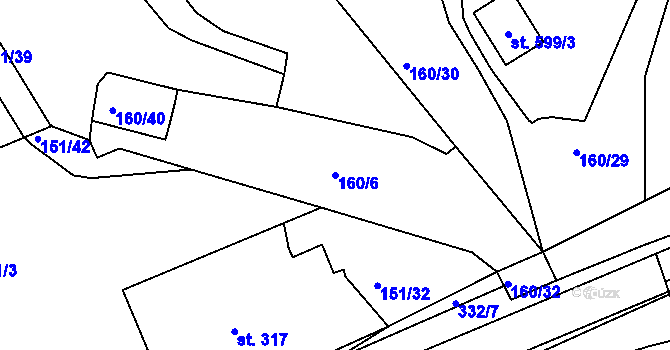 Parcela st. 160/6 v KÚ Sedlec u Starého Plzence, Katastrální mapa
