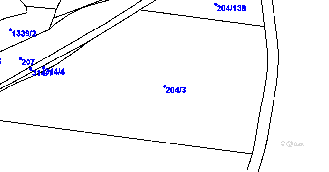 Parcela st. 204/3 v KÚ Sedlec u Starého Plzence, Katastrální mapa