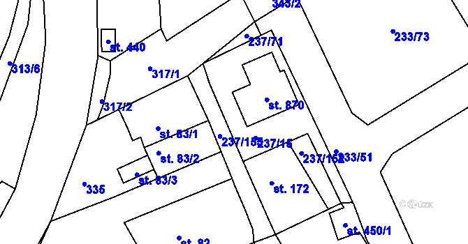 Parcela st. 237/15 v KÚ Sedlec u Starého Plzence, Katastrální mapa