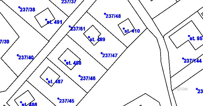Parcela st. 237/47 v KÚ Sedlec u Starého Plzence, Katastrální mapa