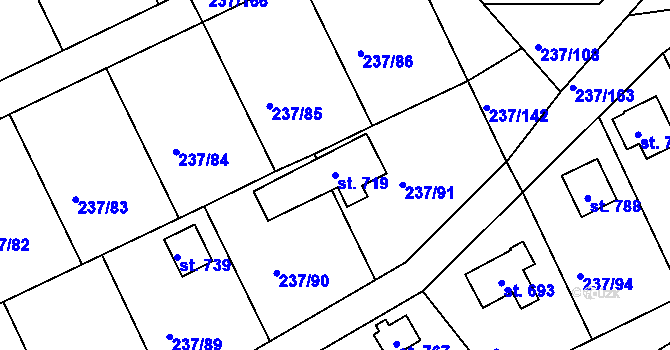 Parcela st. 719 v KÚ Sedlec u Starého Plzence, Katastrální mapa