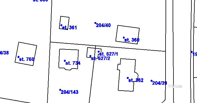 Parcela st. 527/1 v KÚ Sedlec u Starého Plzence, Katastrální mapa