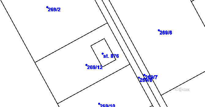 Parcela st. 876 v KÚ Sedlec u Starého Plzence, Katastrální mapa
