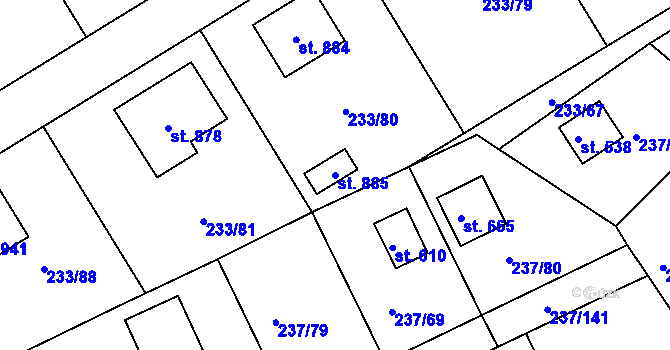 Parcela st. 885 v KÚ Sedlec u Starého Plzence, Katastrální mapa