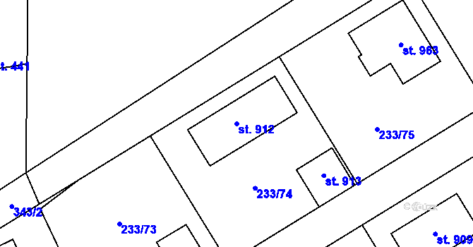 Parcela st. 912 v KÚ Sedlec u Starého Plzence, Katastrální mapa