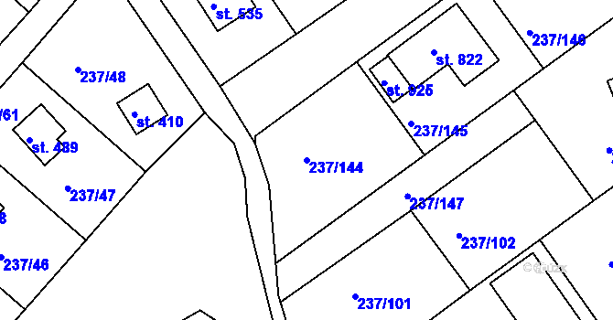 Parcela st. 237/144 v KÚ Sedlec u Starého Plzence, Katastrální mapa