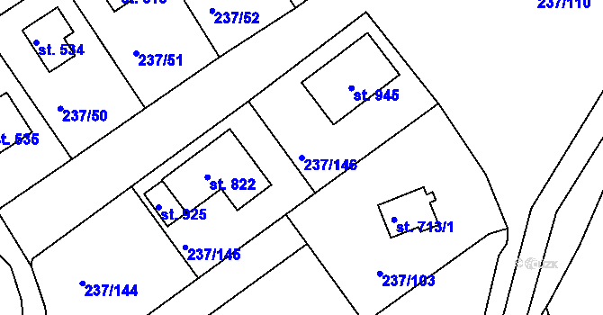 Parcela st. 237/146 v KÚ Sedlec u Starého Plzence, Katastrální mapa