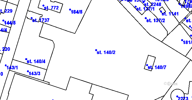 Parcela st. 140/2 v KÚ Starý Plzenec, Katastrální mapa
