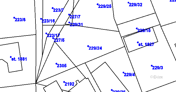 Parcela st. 229/24 v KÚ Starý Plzenec, Katastrální mapa