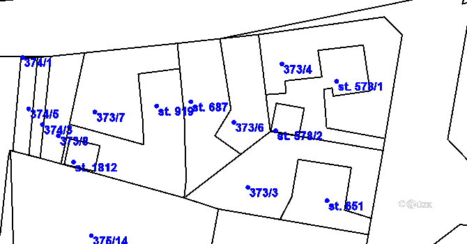 Parcela st. 373/6 v KÚ Starý Plzenec, Katastrální mapa