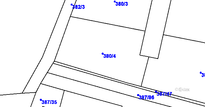 Parcela st. 380/4 v KÚ Starý Plzenec, Katastrální mapa