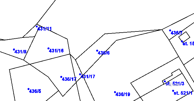 Parcela st. 436/6 v KÚ Starý Plzenec, Katastrální mapa