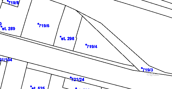 Parcela st. 719/4 v KÚ Starý Plzenec, Katastrální mapa