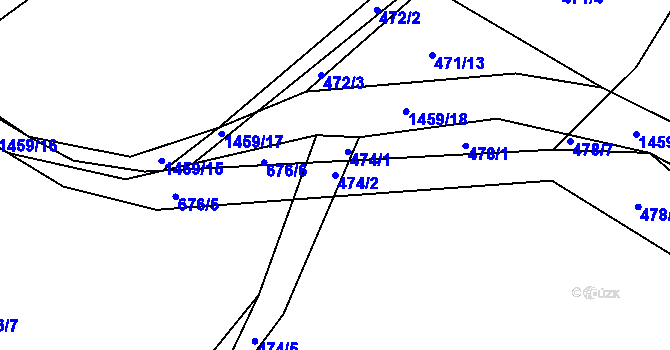 Parcela st. 474/2 v KÚ Starý Plzenec, Katastrální mapa