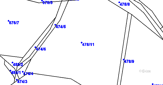 Parcela st. 478/11 v KÚ Starý Plzenec, Katastrální mapa