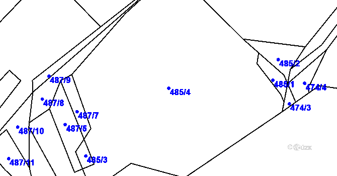Parcela st. 485/4 v KÚ Starý Plzenec, Katastrální mapa