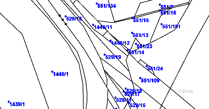 Parcela st. 529/19 v KÚ Starý Plzenec, Katastrální mapa