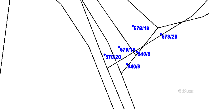 Parcela st. 578/20 v KÚ Starý Plzenec, Katastrální mapa