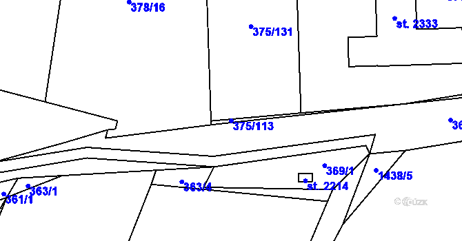 Parcela st. 375/113 v KÚ Starý Plzenec, Katastrální mapa