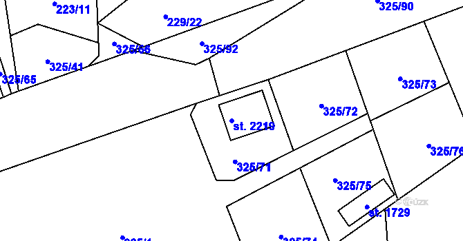 Parcela st. 2219 v KÚ Starý Plzenec, Katastrální mapa