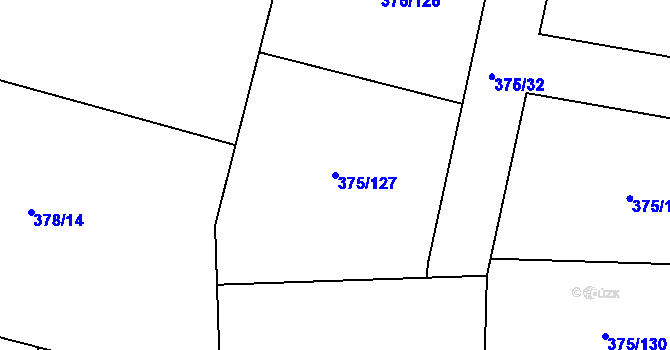 Parcela st. 375/127 v KÚ Starý Plzenec, Katastrální mapa