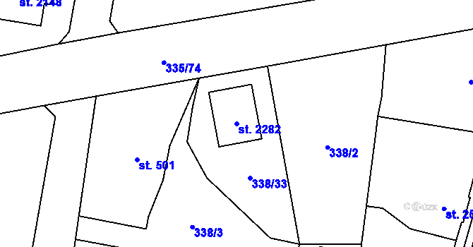 Parcela st. 2282 v KÚ Starý Plzenec, Katastrální mapa