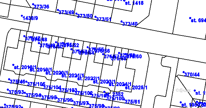 Parcela st. 375/57 v KÚ Starý Plzenec, Katastrální mapa