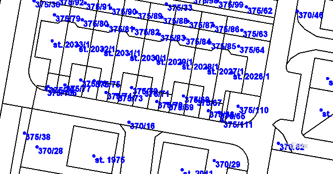 Parcela st. 2028/2 v KÚ Starý Plzenec, Katastrální mapa