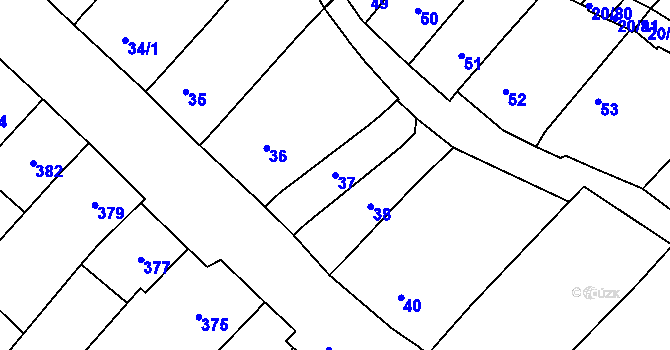 Parcela st. 37 v KÚ Starý Poddvorov, Katastrální mapa