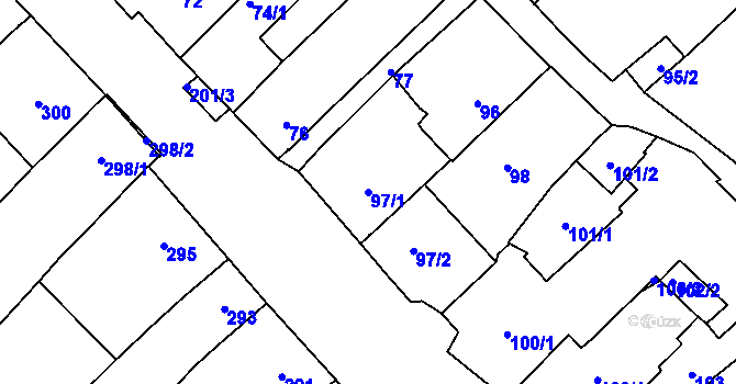 Parcela st. 97/1 v KÚ Starý Poddvorov, Katastrální mapa