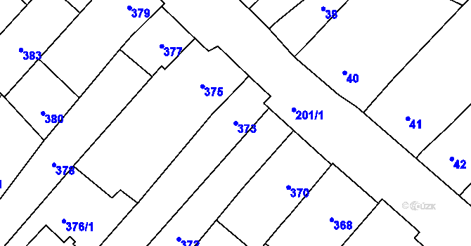 Parcela st. 373 v KÚ Starý Poddvorov, Katastrální mapa