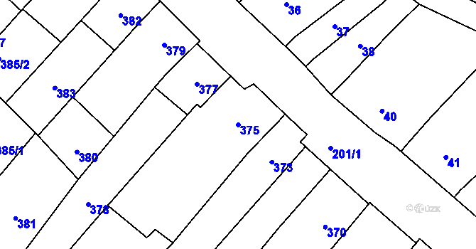 Parcela st. 375 v KÚ Starý Poddvorov, Katastrální mapa