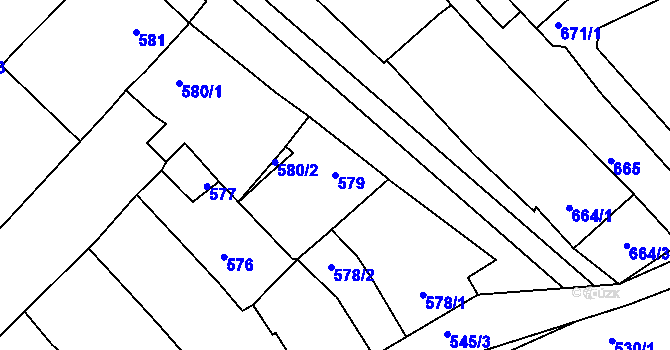 Parcela st. 579 v KÚ Starý Poddvorov, Katastrální mapa