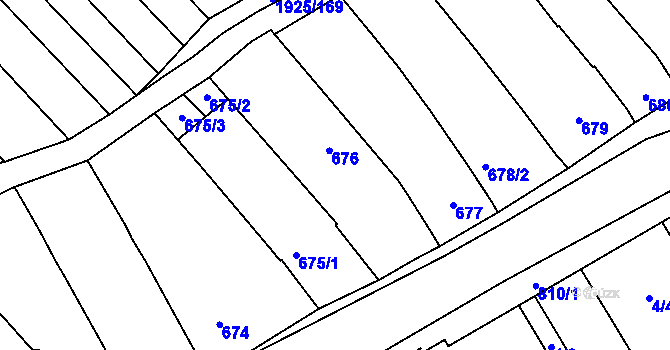 Parcela st. 676 v KÚ Starý Poddvorov, Katastrální mapa