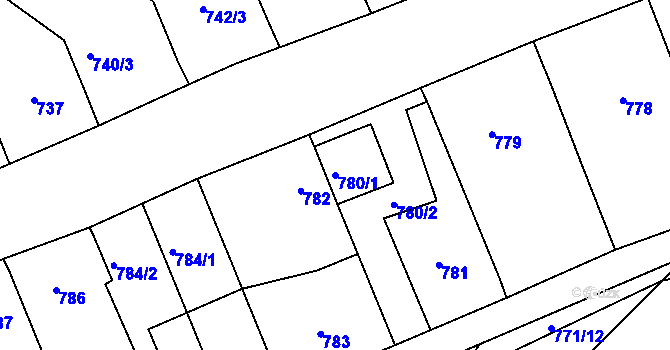 Parcela st. 780/1 v KÚ Starý Poddvorov, Katastrální mapa