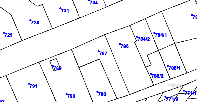 Parcela st. 787 v KÚ Starý Poddvorov, Katastrální mapa