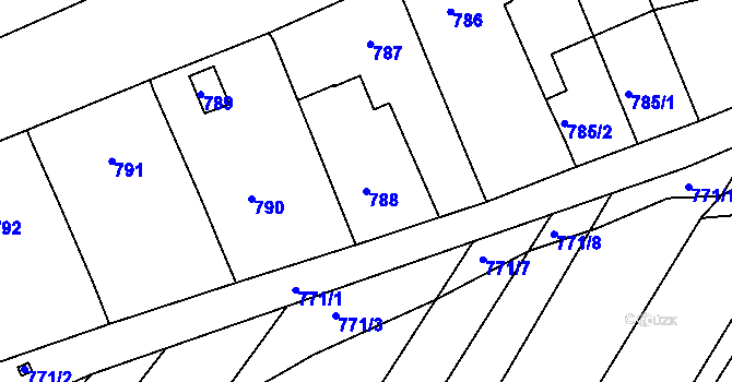 Parcela st. 788 v KÚ Starý Poddvorov, Katastrální mapa