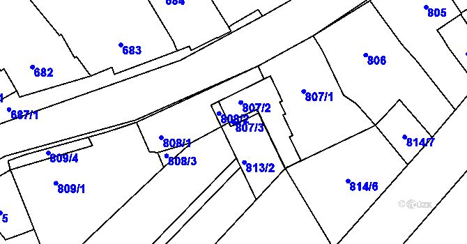 Parcela st. 807/3 v KÚ Starý Poddvorov, Katastrální mapa