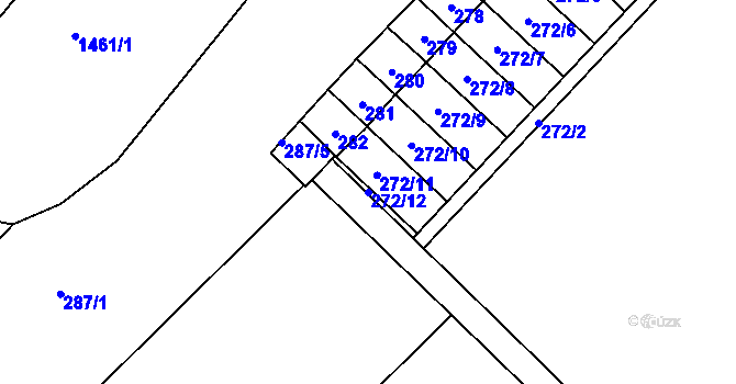 Parcela st. 272/12 v KÚ Starý Poddvorov, Katastrální mapa