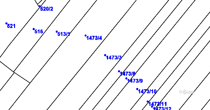 Parcela st. 1473/3 v KÚ Starý Poddvorov, Katastrální mapa