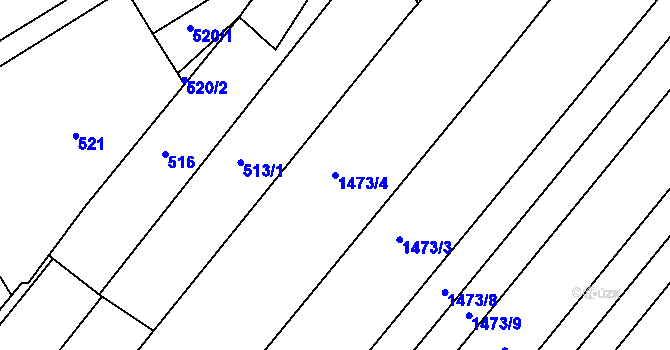 Parcela st. 1473/4 v KÚ Starý Poddvorov, Katastrální mapa